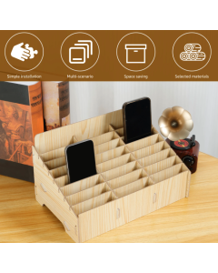 24 Slots Mobile Phone Storage Box Compartment Holder Shop Store Display Plywood Retail