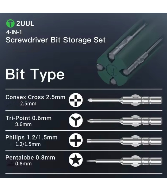 2UUL KAKA Torque Screwdriver Set Magnetic with 5 bits for electronics repairs