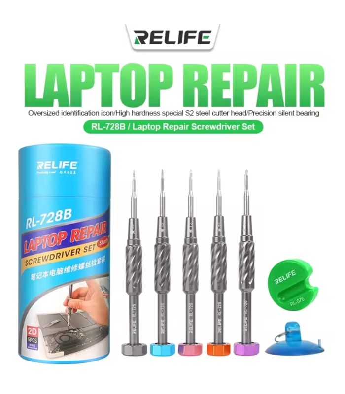 RELIFE RL-728B 2D professional laptop repair screwdriver set T8 T3 0.8 1.2 T5