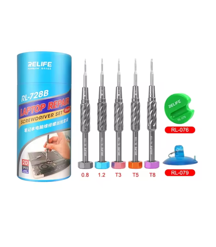 RELIFE RL-728B 2D professional laptop repair screwdriver set T8 T3 0.8 1.2 T5