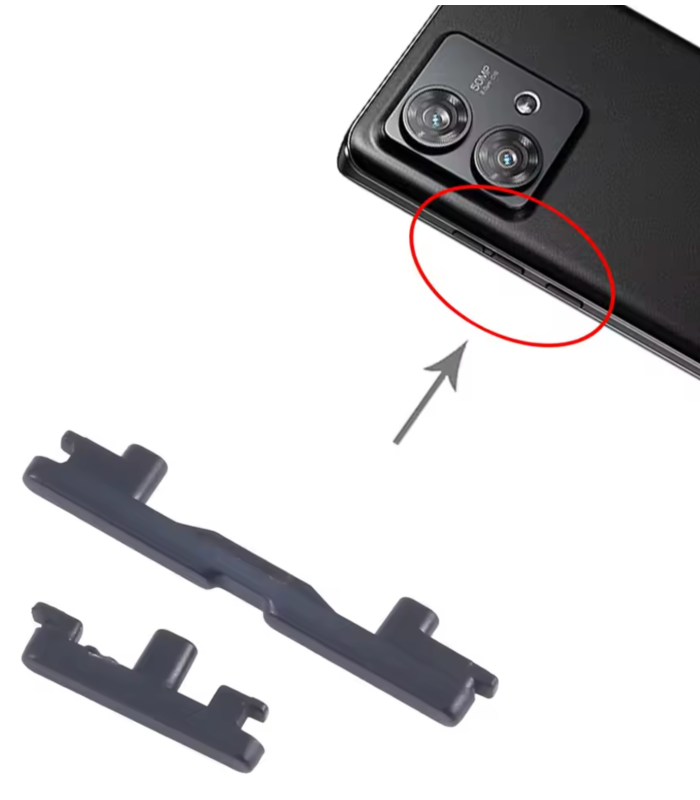 for Motorola Edge 40 Neo Power and Volume Control Button Replacement Black