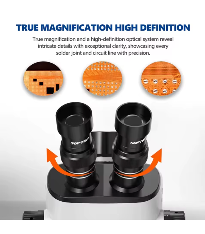 SOPTOP SZM-7060 PRO Continuous Zoom Trinocular Stereo Microscope 7-60X