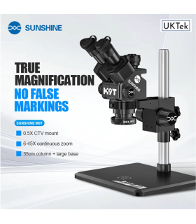SUNSHINE M9T-B11 Trinocular Microscope 6-45X Zoom 0.5CTV Interface Black colour