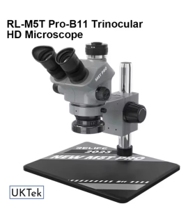 Relife RL-M5T Pro-B11 Trinocular HD Stereo Microscope 7-50 Zoom Grey colour