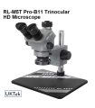 Relife RL-M5T Pro-B11 Trinocular HD Stereo Microscope 7-50 Zoom Grey colour