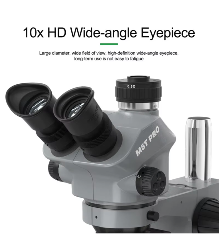 Relife RL-M5T Pro-B11 Trinocular HD Stereo Microscope 7-50 Zoom Grey colour