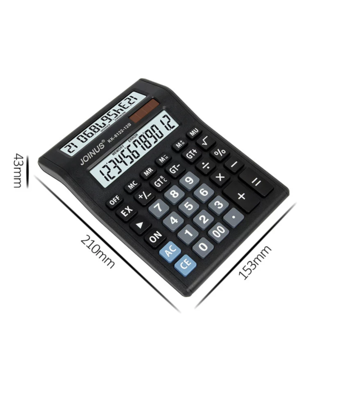 Large Dual Double DISPLAY solar CALCULATOR EASY PRESS