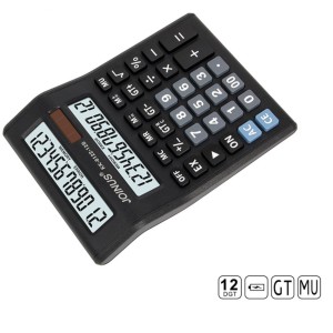 Large Dual Double DISPLAY solar CALCULATOR EASY PRESS