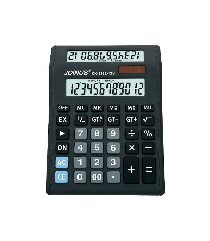Large Dual Double DISPLAY solar CALCULATOR EASY PRESS