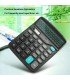 12 Digit Desk Calculator Large Buttons Solar Desktop Battery Office