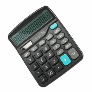 12 Digit Desk Calculator Large Buttons Solar Desktop Battery Office