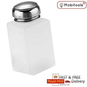 IPA, Chemical Liquid Press Pumping Dispenser White Empty Bottle