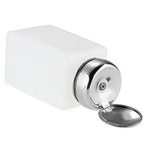 IPA, Chemical Liquid Press Pumping Dispenser White Empty Bottle