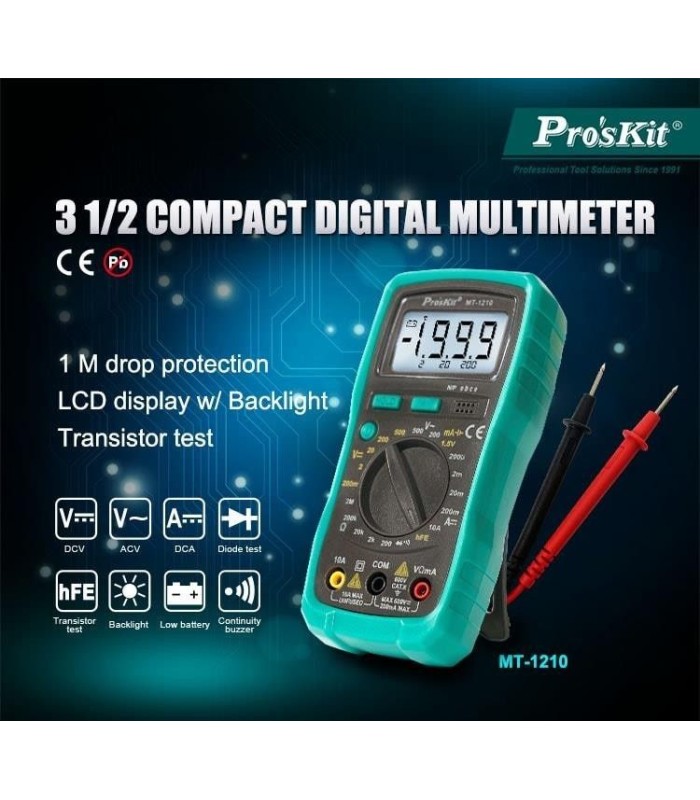 Proskit MT-1210 3½ 1999 count Digital Multimeter Test Instruments LCD