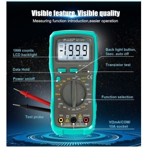 Proskit MT-1210 3½ 1999 count Digital Multimeter Test Instruments LCD