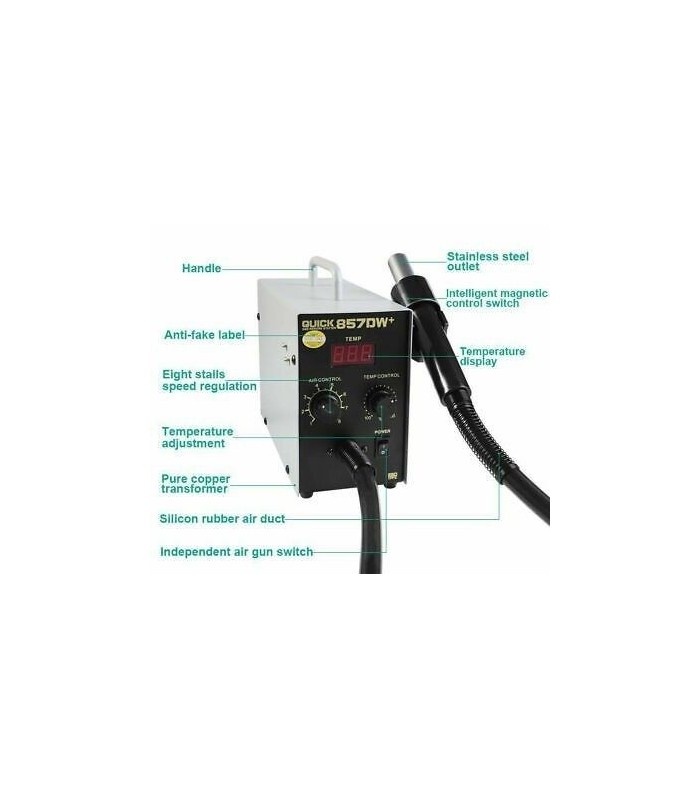 QUICK 857DW+ 580W SMD Soldering Rework Station