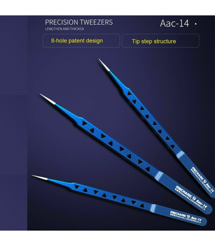 MECHANIC AAC-14 Straight Head Stainless Steel Ultra Precision Tweezer Tool