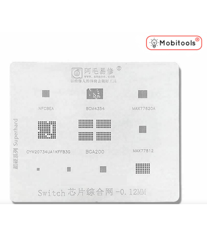 Nintendo Switch IC Chip Solder Prints Reballing Stencil Template