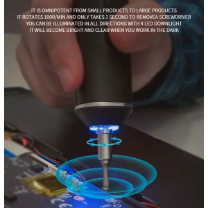 Jakemy JM-Y06 Electric Cordless Rechargeable Screwdriver 170 RPM 4 LED