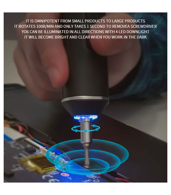 Jakemy JM-Y06 Electric Cordless Rechargeable Screwdriver 170 RPM 4 LED