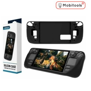 Black Silicone Protective Shell Case Cover For Valve Steam Deck Console