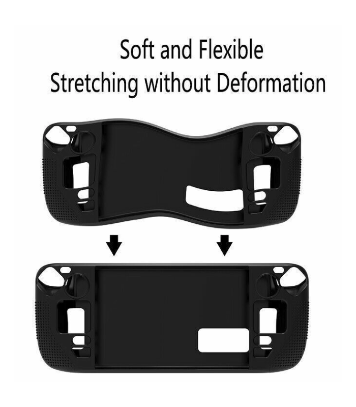 Black Silicone Protective Shell Case Cover For Valve Steam Deck Console