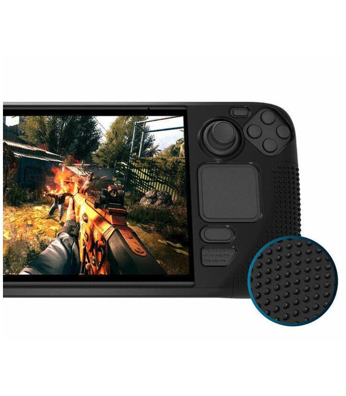 Black Silicone Protective Shell Case Cover For Valve Steam Deck Console