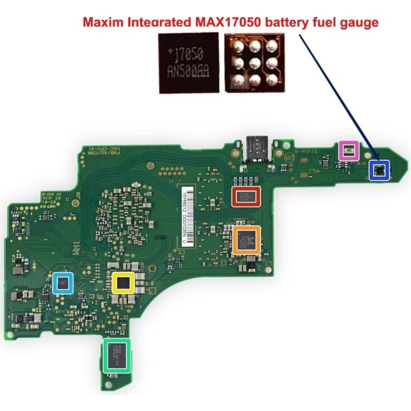 For Nintendo Switch Battery Fuel Gauge IC MAX17050 17050X-T10 BGA9 - Pulled
