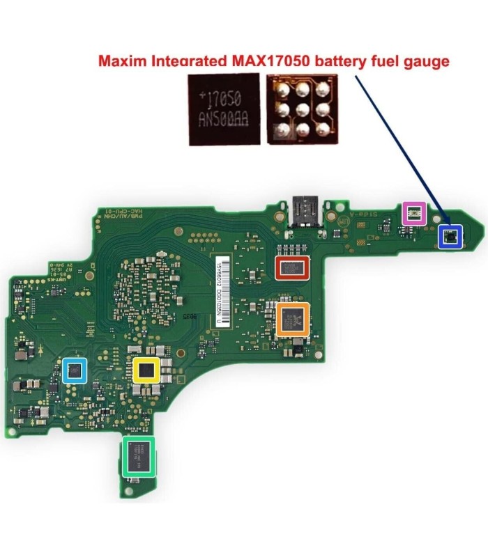Nintendo Switch Battery Fuel Gauge IC MAX17050 17050X-T10 BGA9 - Pulled