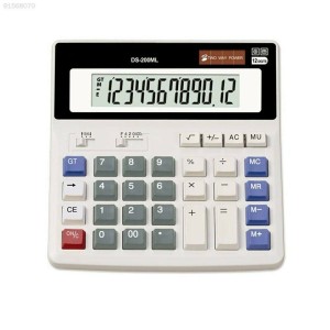 DS-200ML12-Digit Dual Power Battery Solar Display Screen Calculator WorkSchool