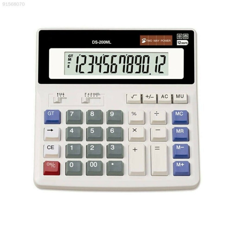 DS-200ML12-Digit Dual Power Battery Solar Display Screen Calculator WorkSchool DS-200ML12-Digit Dual Power Battery Solar Display Screen Calculator WorkSchool