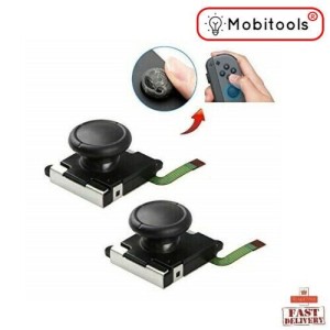 Black Nintendo Switch Console Joystick Thumb Analog Stick 3D Joy-Con X 2