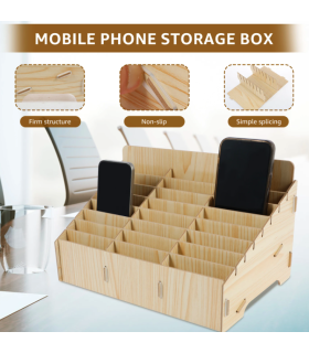 48 slots Mobile Phone Storage Box Compartment Holder Shop Store Display Ply wood Retail