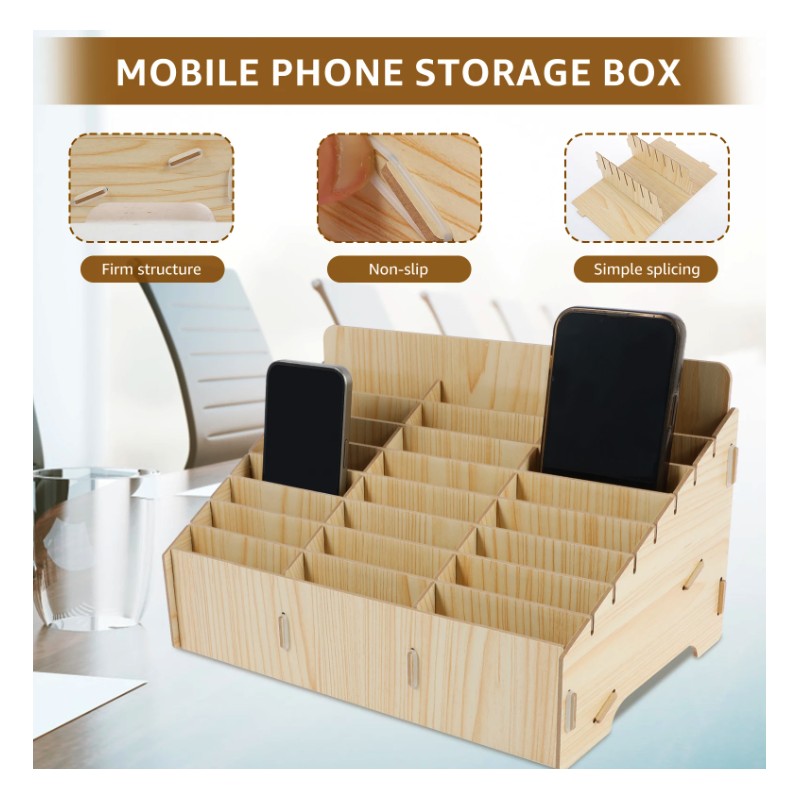 48 slots Mobile Phone Storage Box Compartment Holder Shop Store Display Ply wood Retail 48 slots Mobile Phone Storage Box Compartment Holder Shop Store Display Ply wood Retail