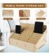 60 slots Mobile Phone Storage Box Compartment Holder Shop Store Display Plywood Retail