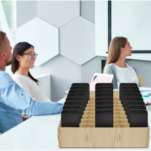 60 slots Mobile Phone Storage Box Compartment Holder Shop Store Display Plywood Retail