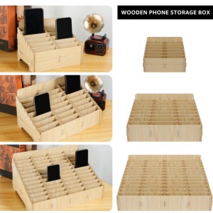 60 slots Mobile Phone Storage Box Compartment Holder Shop Store Display Plywood Retail