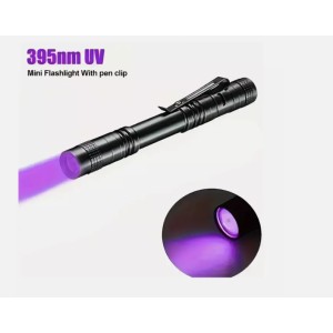 395nm 8.8cm UV Black Light Flashlight Pen Torch Detection Lamp Flash UV Torch