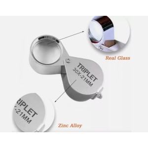 Jewelers Eye Loupe Pocket Magnifier Magnifying Glass Jewelry Diamond 30x21mm