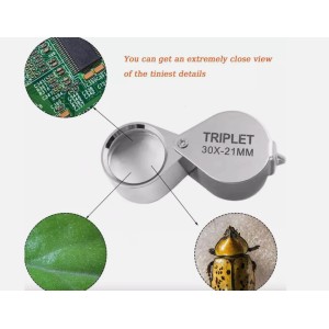 Jewelers Eye Loupe Pocket Magnifier Magnifying Glass Jewelry Diamond 30x21mm