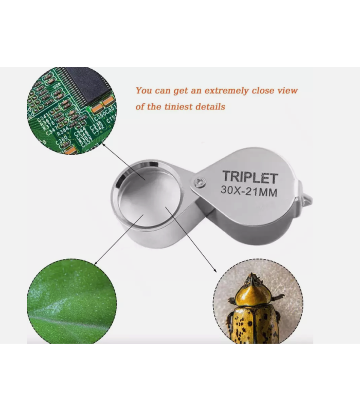Jewelers Eye Loupe Pocket Magnifier Magnifying Glass Jewelry Diamond 30x21mm