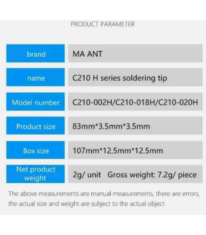 3pcs MaAnt C210 Tips Universal JBC Soldering Iron Tip For T210 Sugon T26