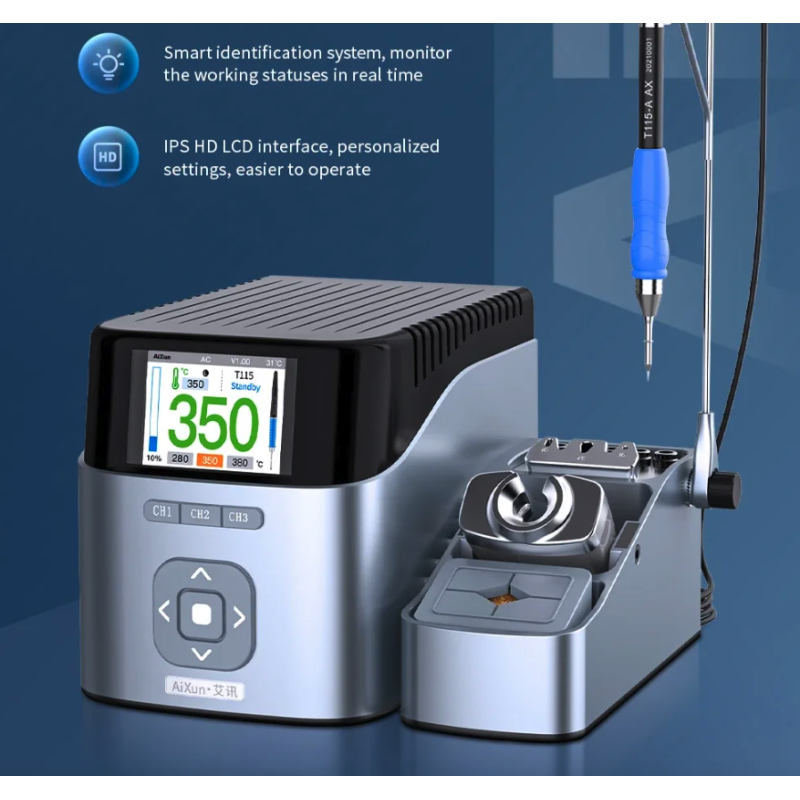 Aixun T405 High-Precision Intelligent Soldering Station 1xT115 Handle + 3x Tip Aixun T405 High-Precision Intelligent Soldering Station 1xT115 Handle + 3x Tip
