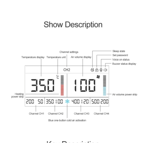 Quick 861 Pro Rework Station Digital Intelligent Hot Air 1300W SMD De Soldering