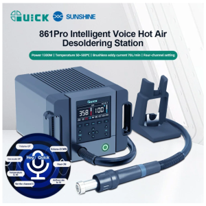 Quick 861 Pro Rework Station Digital Intelligent Hot Air 1300W SMD De Soldering