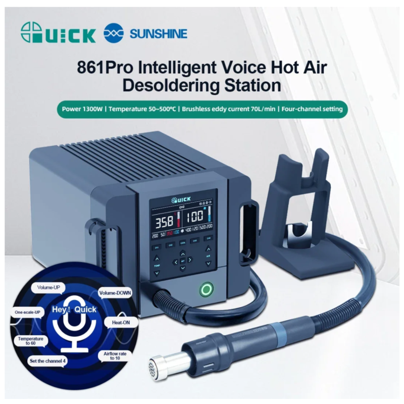 Quick 861 Pro Rework Station Digital Intelligent Hot Air 1300W SMD De Soldering Quick 861 Pro Rework Station Digital Intelligent Hot Air 1300W SMD De Soldering