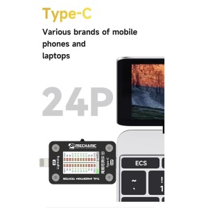 Mechanic T824 SE Mobile Phone Tail Insertion Detector Automatic Tail Plug Tester For Lightning  / Type-C