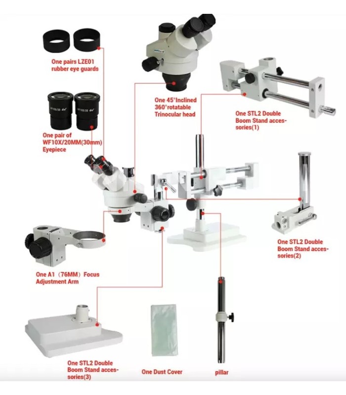 Boom 7-50X Dual Arm Stereo Microscope ZSM7045-STL2
