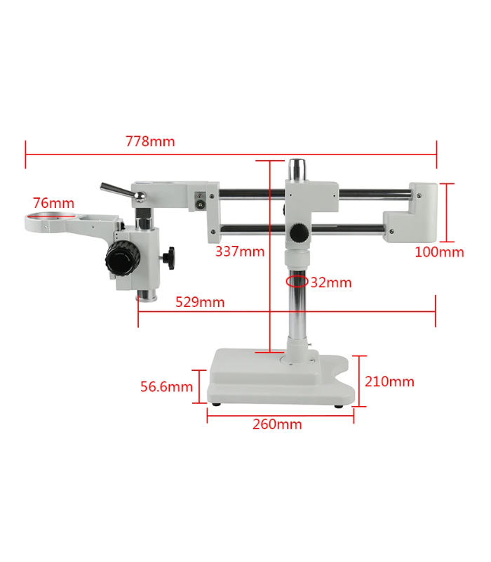 Universal Binocular Stereo Zoom Microscope boom Stand 76mm