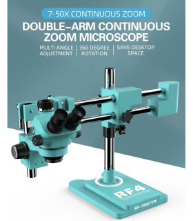 RF4 RF7050TVW High-definition Trinocular Stereo Continuous Zoom Industrial Boom Microscope